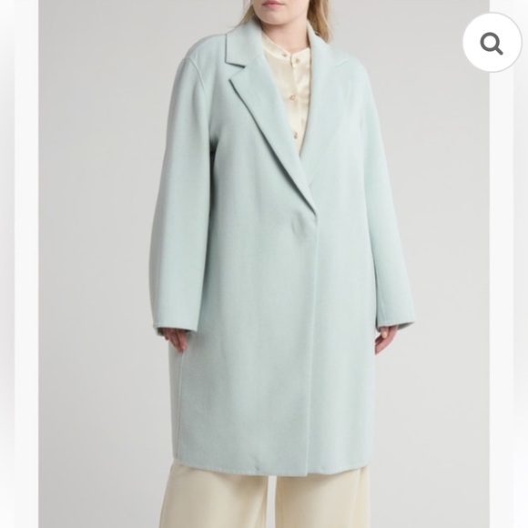 NWT Vince Soft Green Classic Straight Wool Blend Coat Warm Winter Size 1X - Picture 1 of 6